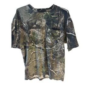 Redhead Realtree Camo T-Shirt Men Small Short Sleeve Pocket Outdoor Hunting Fade